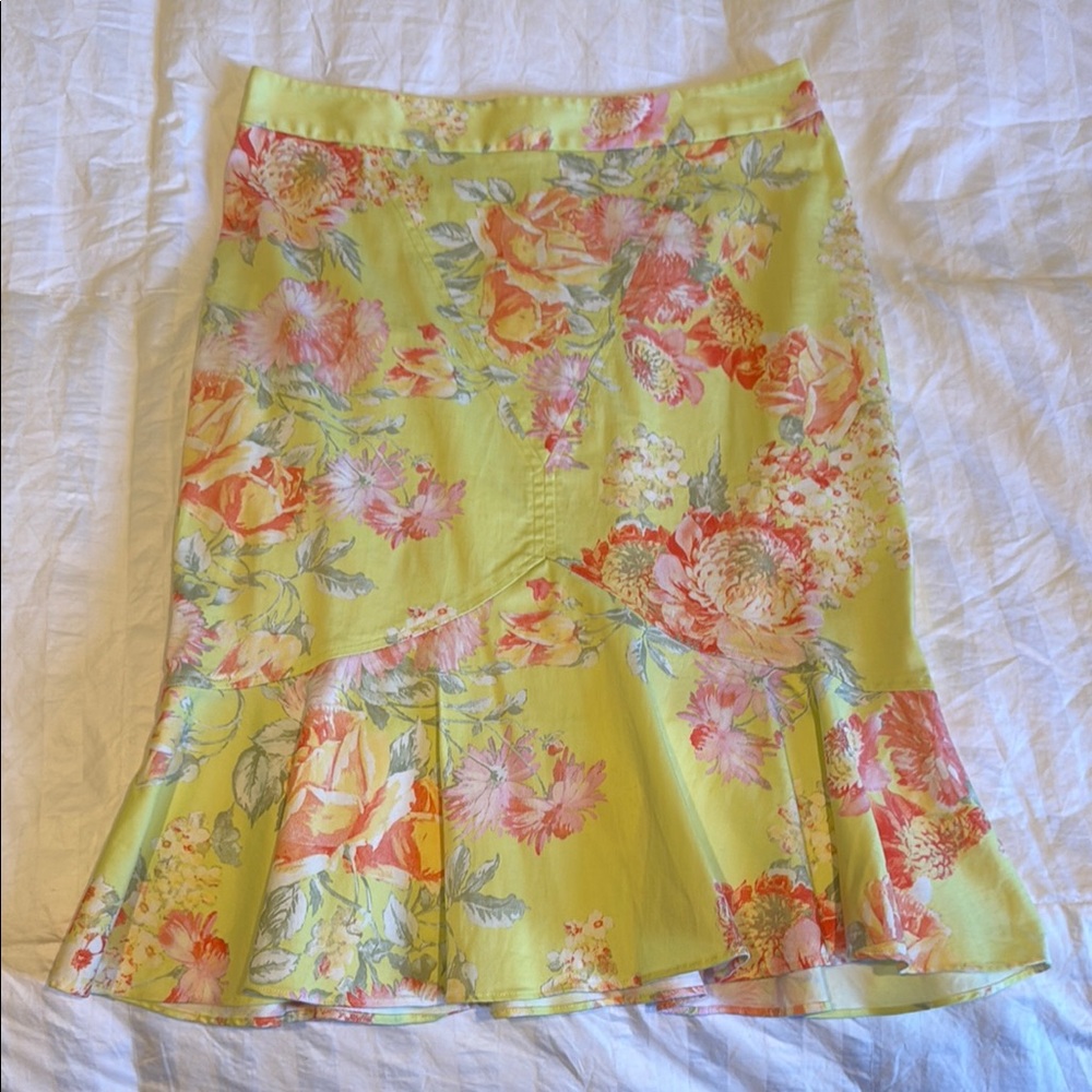 Victoria’s Secret Floral Yellow Mermaid Skirt 8